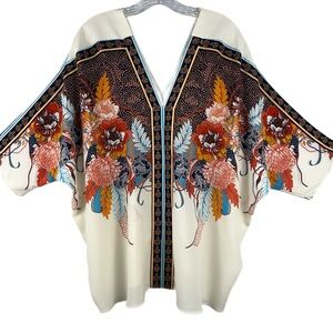 ROSE & OLIVE Floral V-Neck Dolman Sleeve Tunic Top | 1X